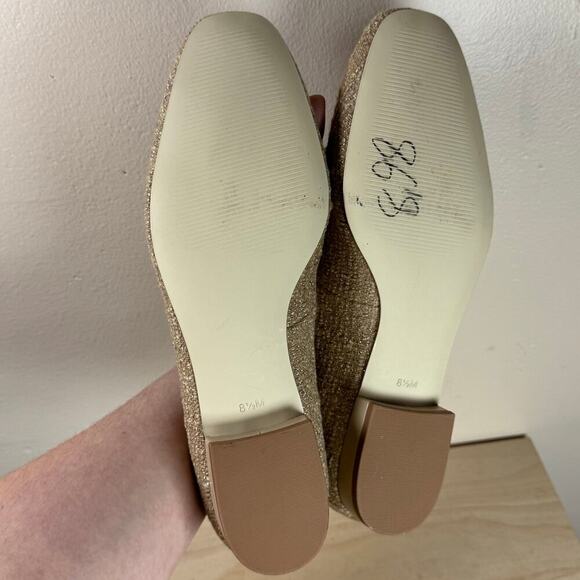 Talbots JANE BOW LOAFERS RIBBON TWEED Cream Preppy Academia Leather 8.5 Leather - Picture 9 of 10